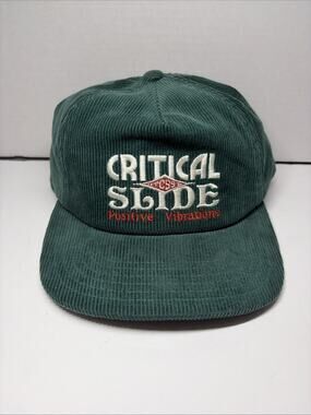 Vintage Critical Slide Positive Vibration Snapback Corduroy Green NWOT!!